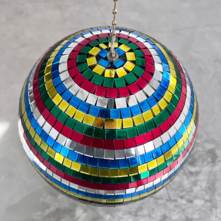Rainbow Mosaic Glass Disco Ball, 1970s, USA For Sale at 1stDibs
