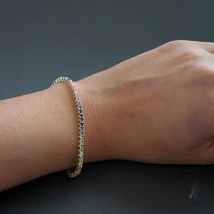 Pulsera de zafiro arco iris multicolor Naturl