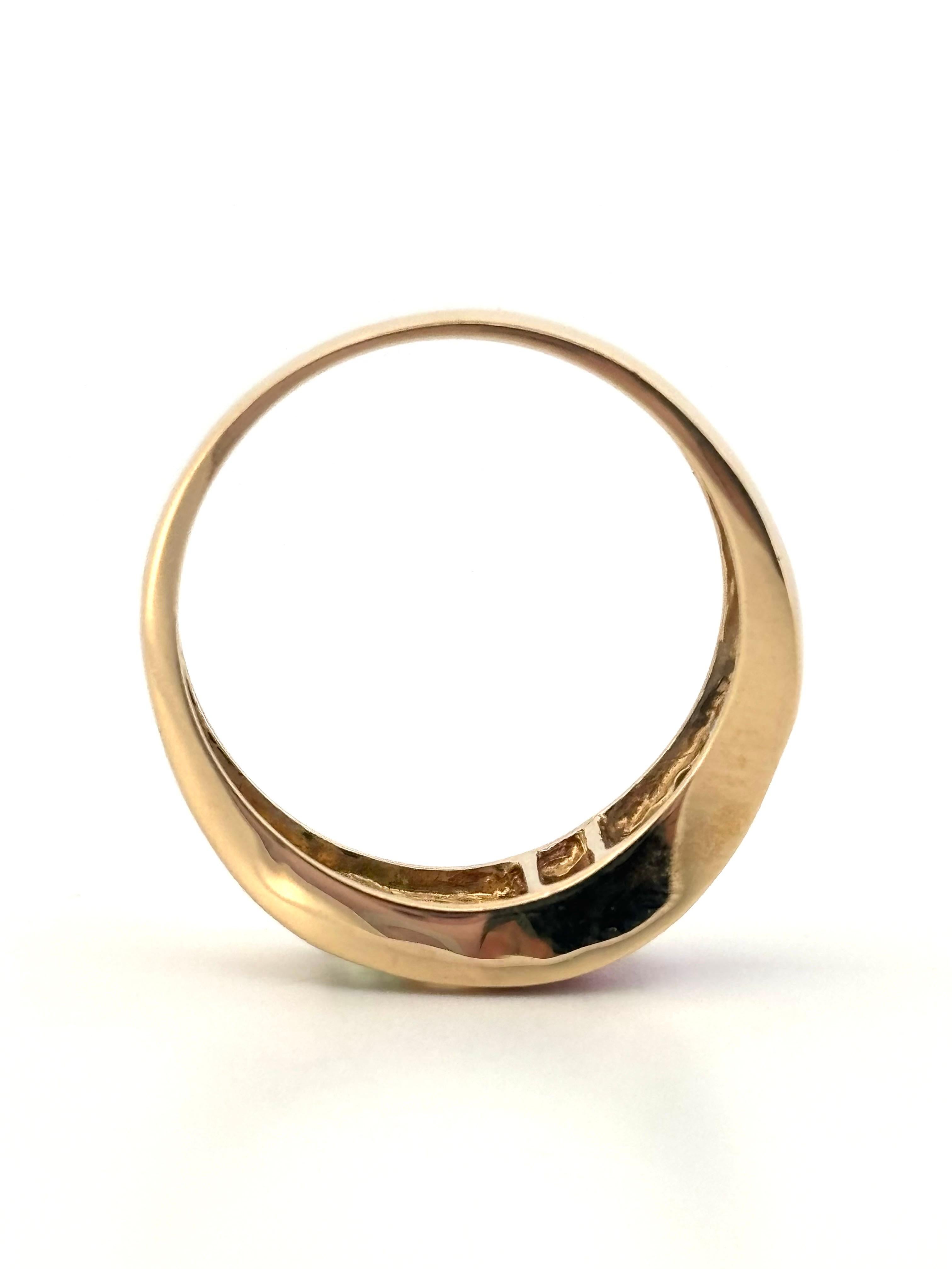 Anello a fascia in oro giallo 14 carati multicolore con arcobaleno e semi preziosi in vendita 2