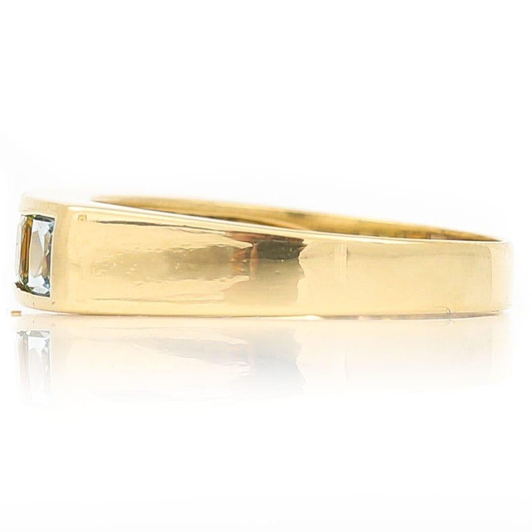 Regenbogen-Ring aus 18 Karat Gold mit mehrfarbigem Multi-Gem mit Peridot, Diamant, Topas und mehr (Carréschliff) im Angebot