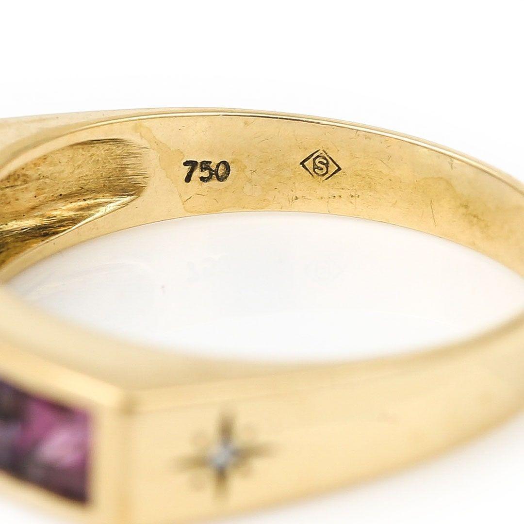 Regenbogen-Ring aus 18 Karat Gold mit mehrfarbigem Multi-Gem mit Peridot, Diamant, Topas und mehr im Angebot 2