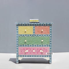 Rainbow Multicolor Bone Inlay Six-Drawer Dresser by House of Jaipur