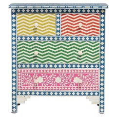 Rainbow Multicolor Bone Inlay Six-Drawer Dresser by House of Jaipur