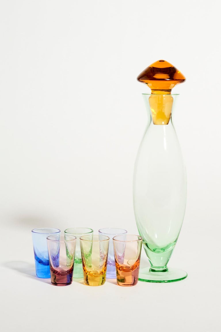 Rainbow Murano Decanter Set at 1stDibs rainbow glass decanter