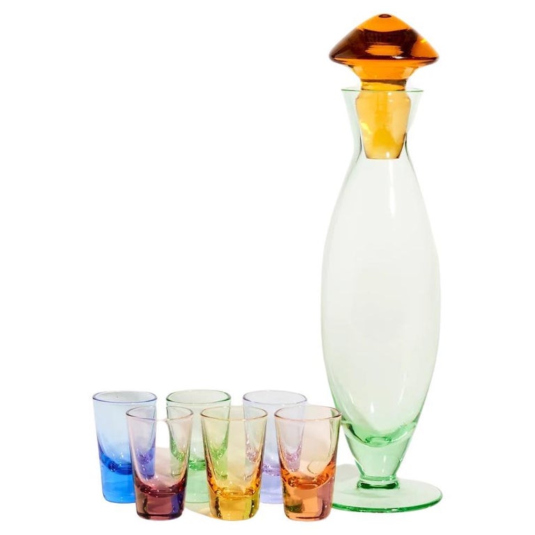 Rainbow Murano Decanter Set at 1stDibs