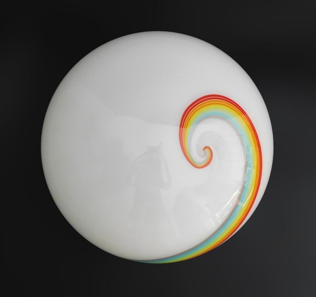 Italian Rainbow Murano Flush Mount / Sconce For Sale