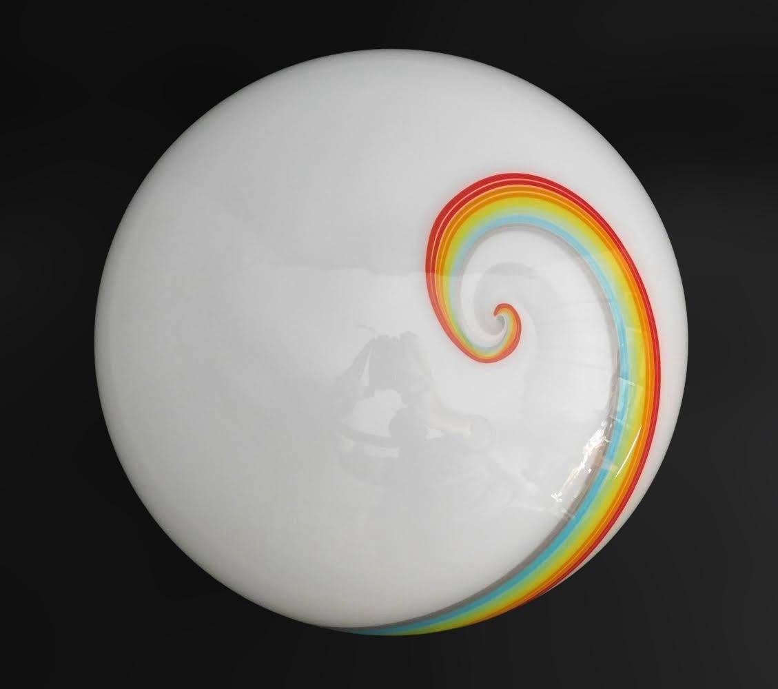 Rainbow Murano Flush Mount / Sconce In Good Condition For Sale In Los Angeles, CA