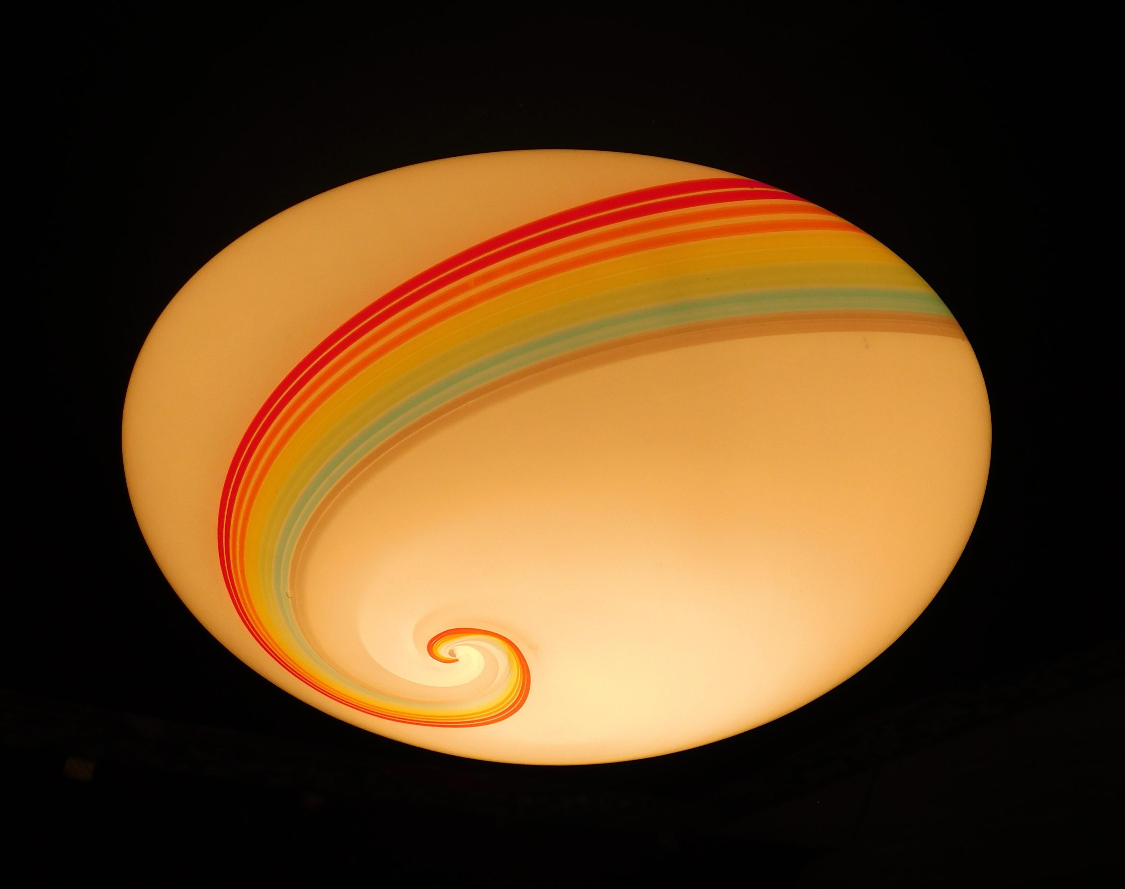 20th Century Rainbow Murano Flush Mount / Sconce For Sale