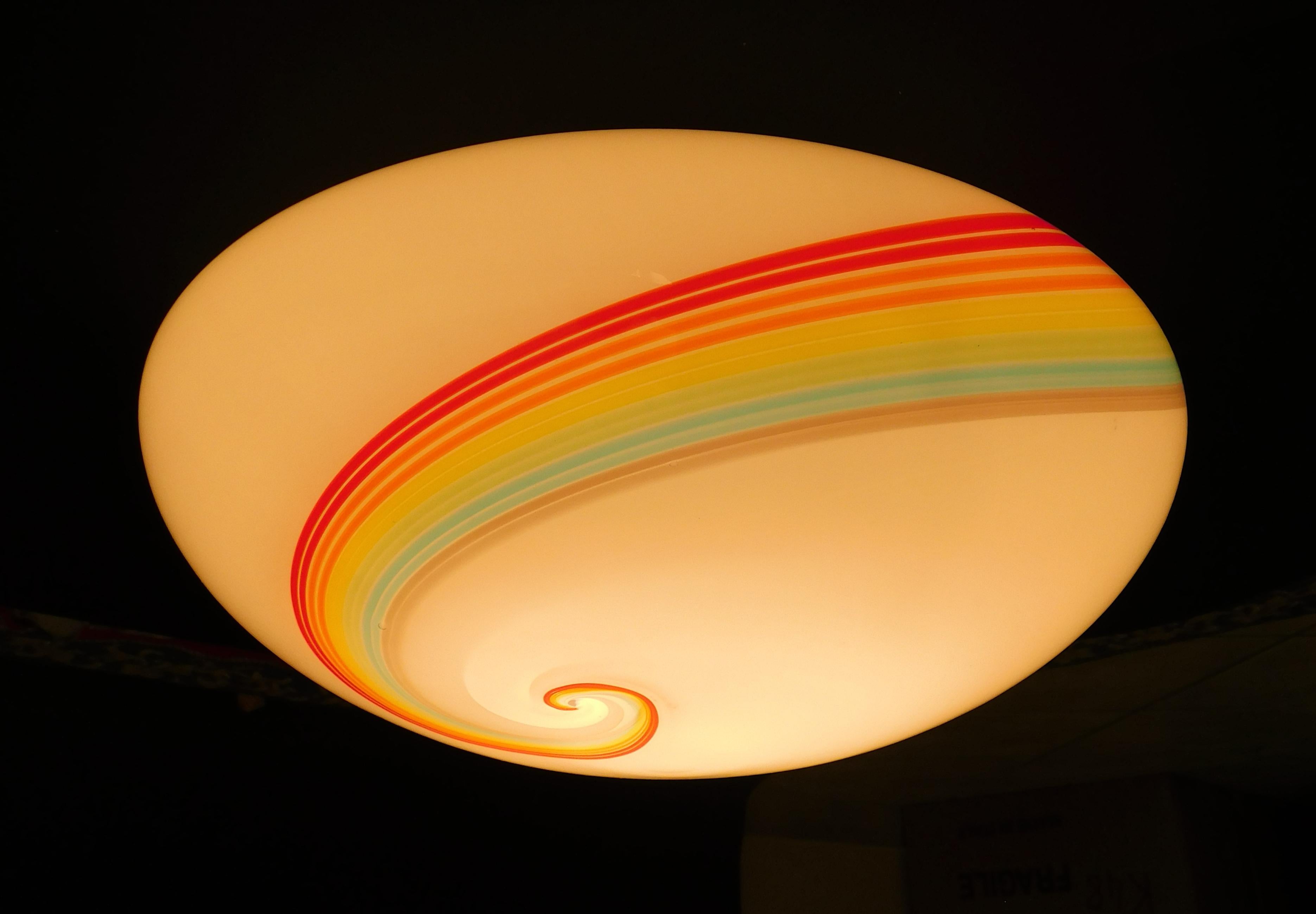 Blown Glass Rainbow Murano Flush Mount / Sconce For Sale