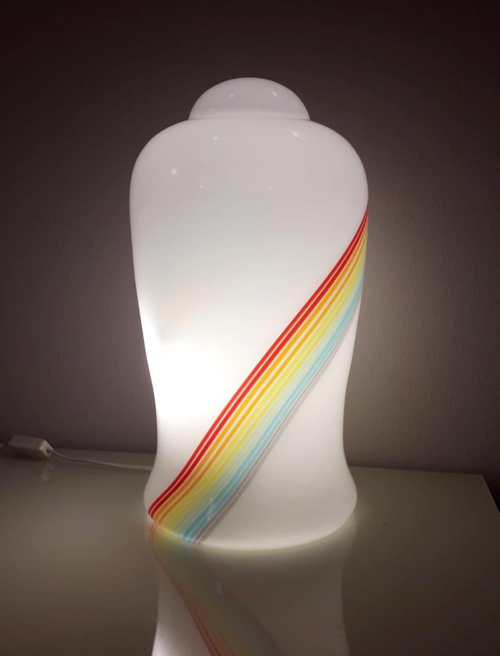 Murano Glass Rainbow Murano Table Lamp For Sale