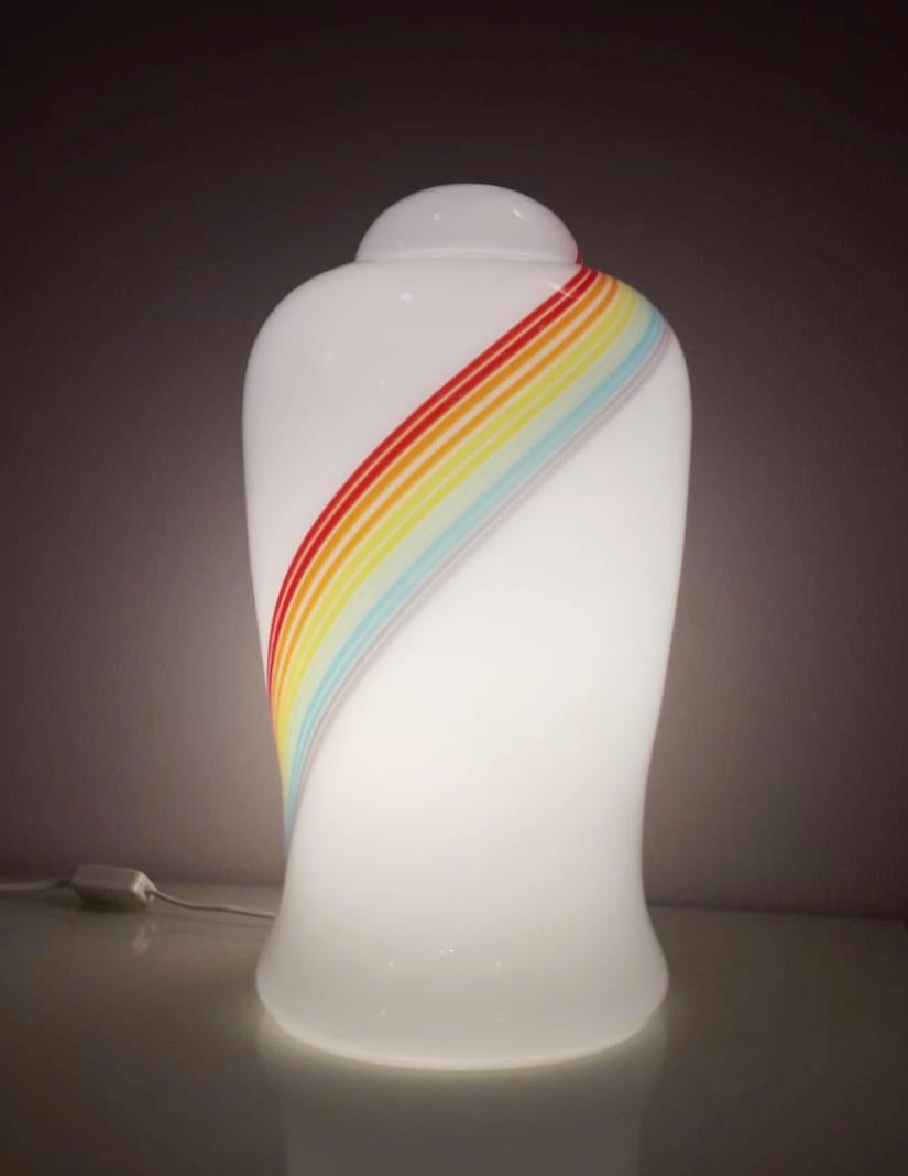 Rainbow Murano Table Lamp For Sale 1