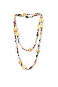Rainbow Necklace in 24k Vermeil Gold & Glass Beads by Katerina Makriyianni
