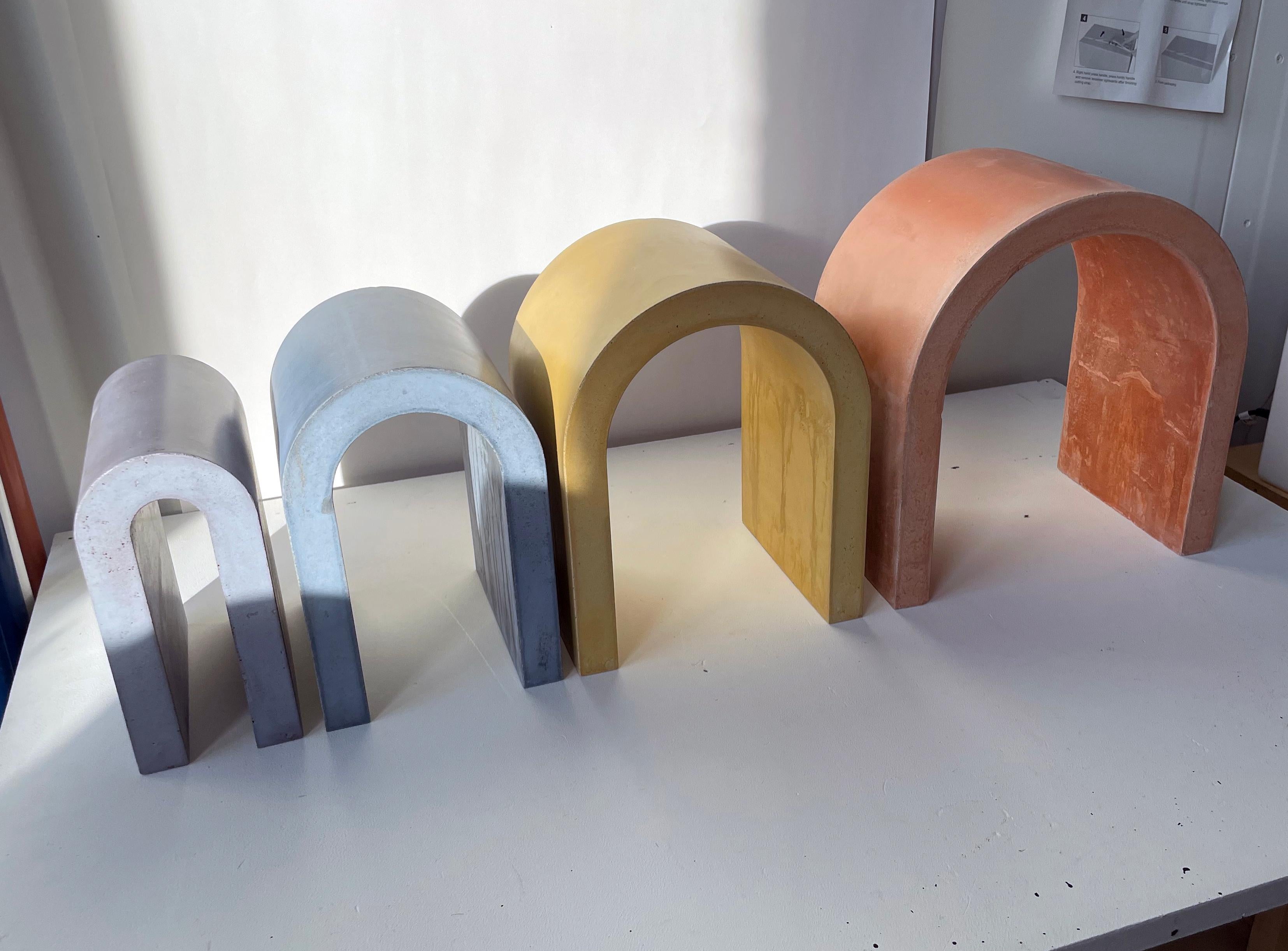 Modern Rainbow Nesting Sculpture, Contemporary Colored Concrete Piece by Erik Olovsson For Sale