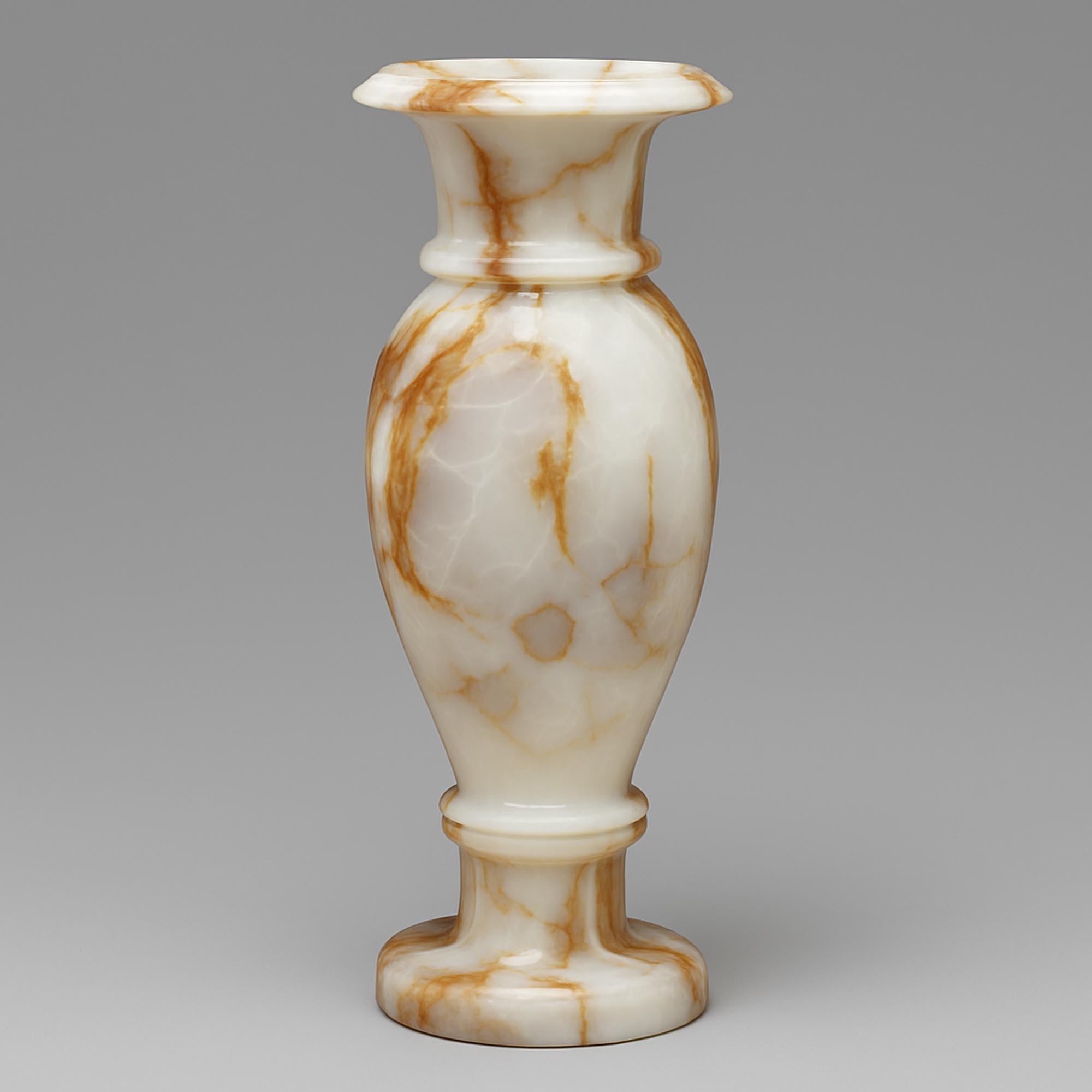 Contemporary Banded Onyx Vase (Second of a Pair) For Sale