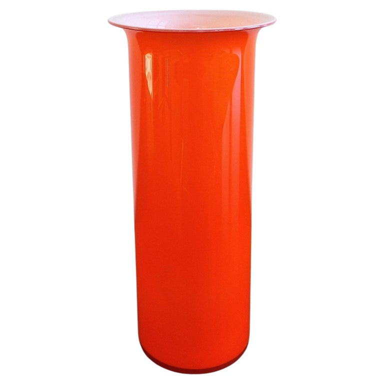 Rainbow' Orange and White Glass Vase by Michael Bang for Holmegaard For  Sale at 1stDibs