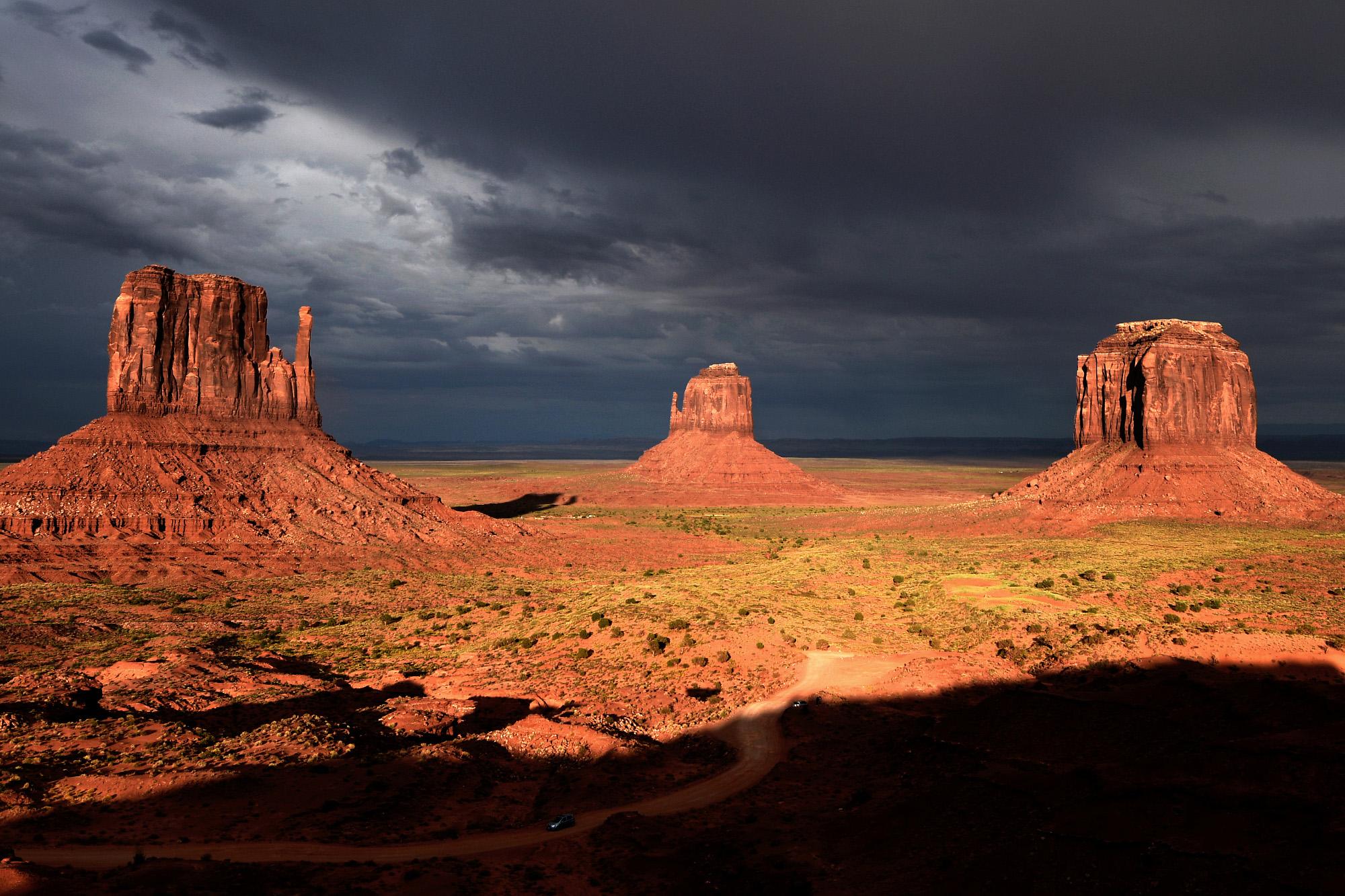 Contemporary Rainbow over Monument Valley, Landscape Color Photography Fine Art Print For Sale
