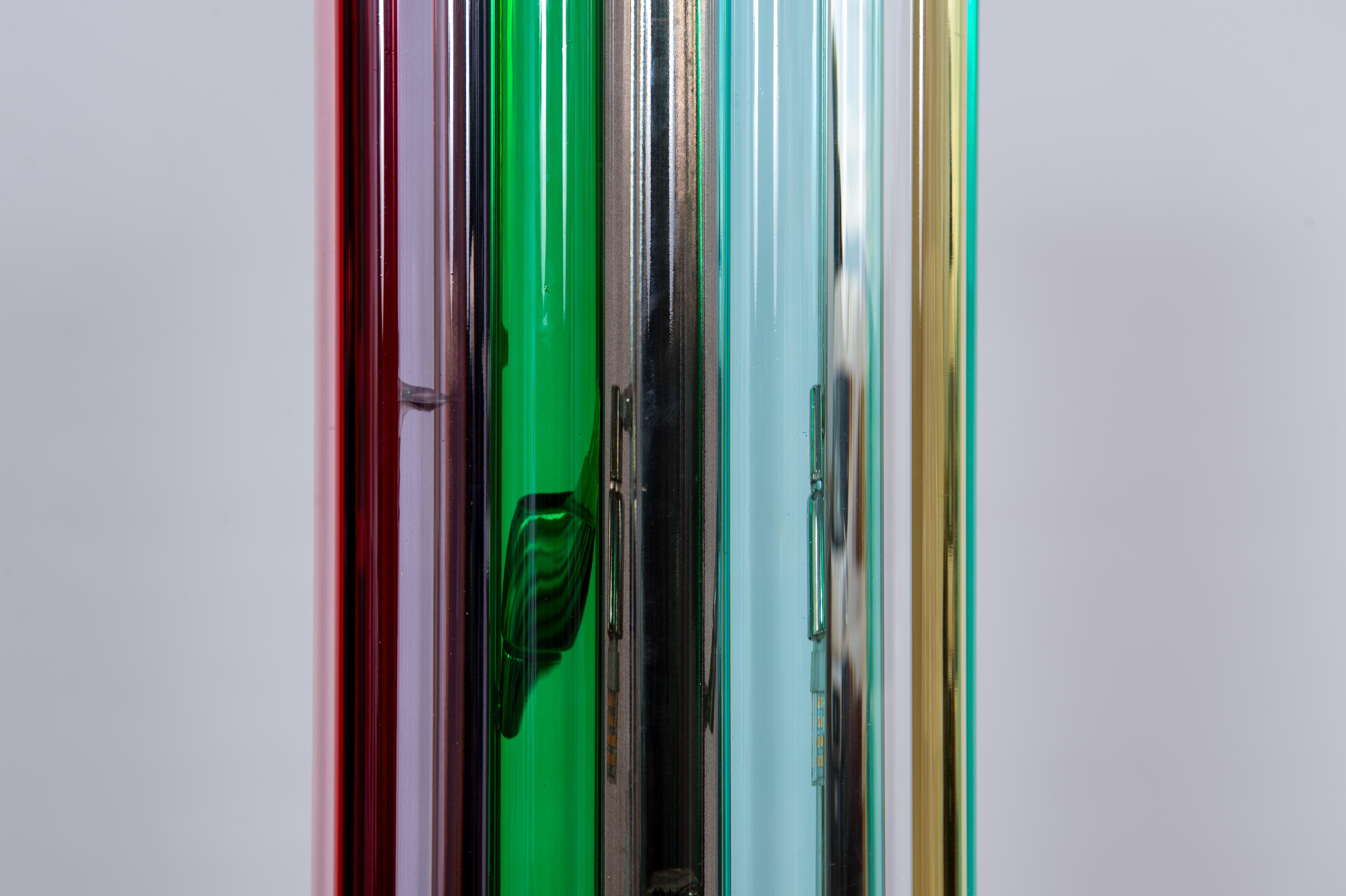 Modern Rainbow Pair of Sconces in Blown Murano Glass Giovanni Dalla Fina Contemporary For Sale
