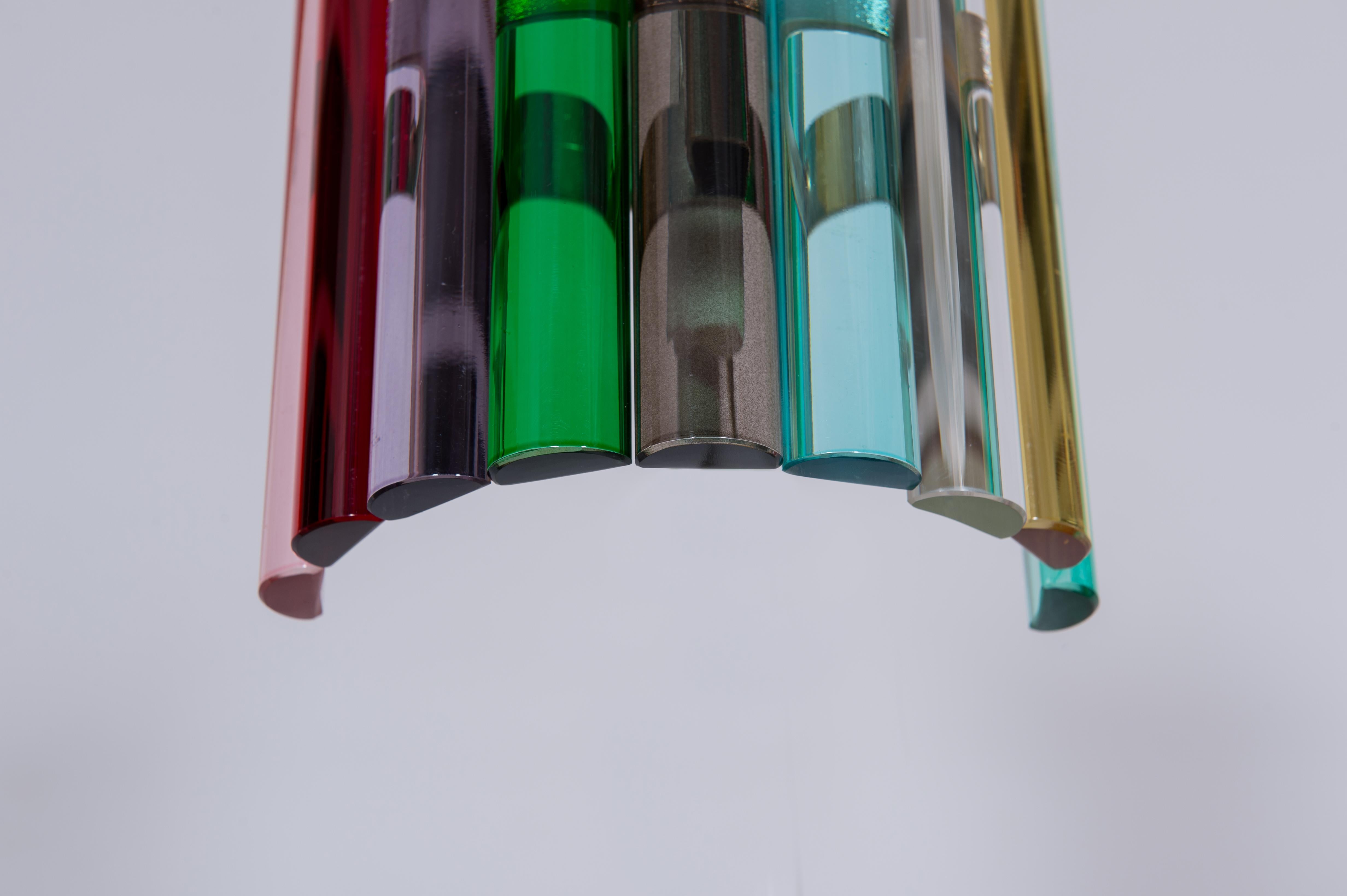 Italian Rainbow Pair of Sconces in Blown Murano Glass Giovanni Dalla Fina Contemporary For Sale