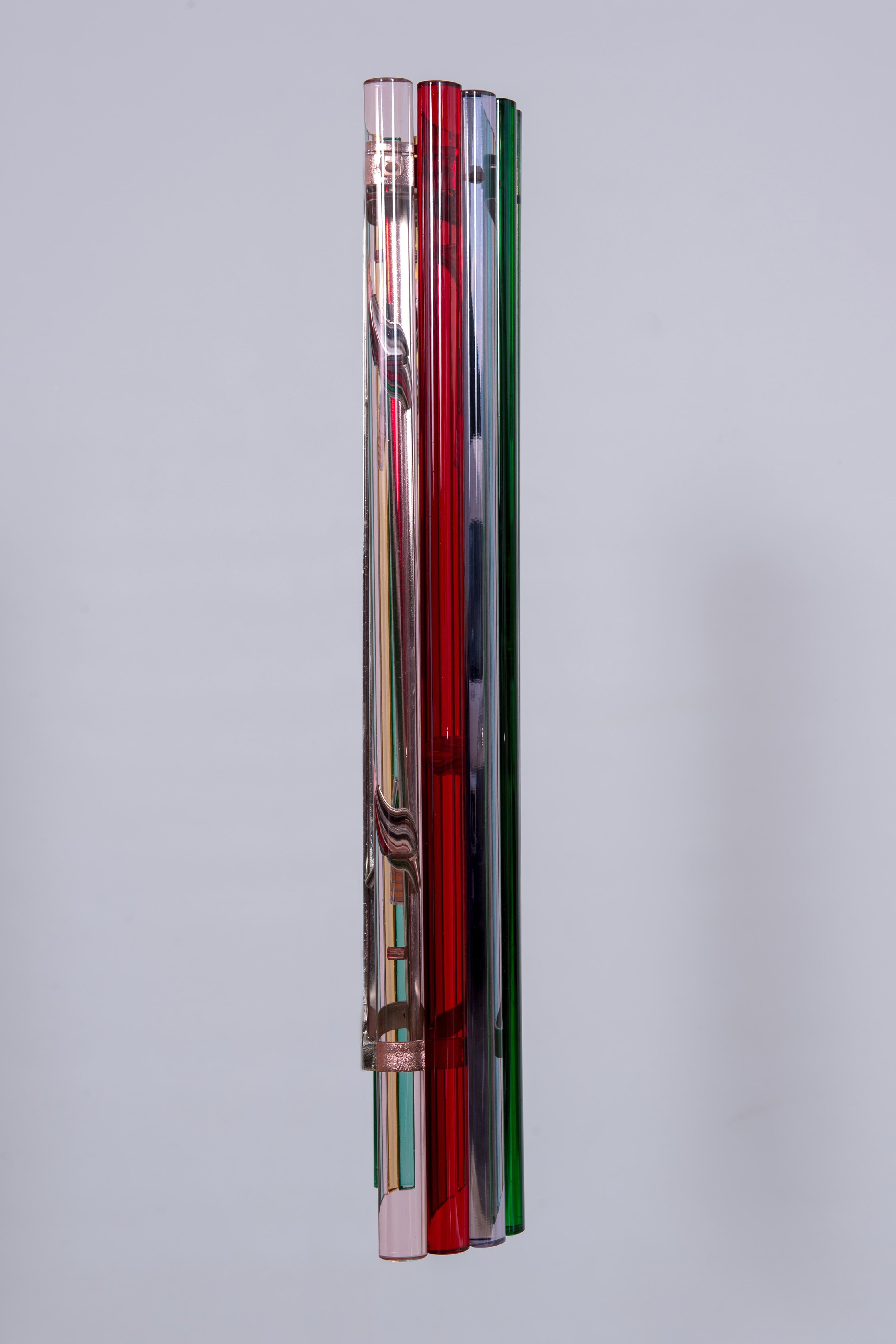 Rainbow Pair of Sconces in Blown Murano Glass Giovanni Dalla Fina Contemporary For Sale 2