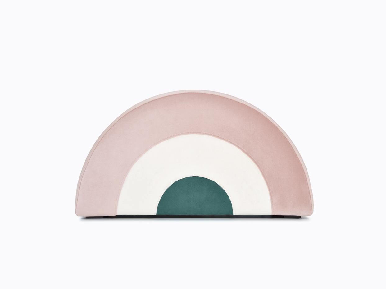 Rainbow pouf produce by Maison Deux, Contemporary, Netherlands, 2018.

Rainbow pouf
Pia Weinberg
Produced by Maison Deux
Contemporary, Netherlands, 2018.
Velour upholstery and foam cushion
Measures: H 12 in, L 24 in, D 9 in.

Lead time 2-4