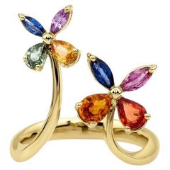 Rainbow Sapphire And Diamond 0.85ct Ring