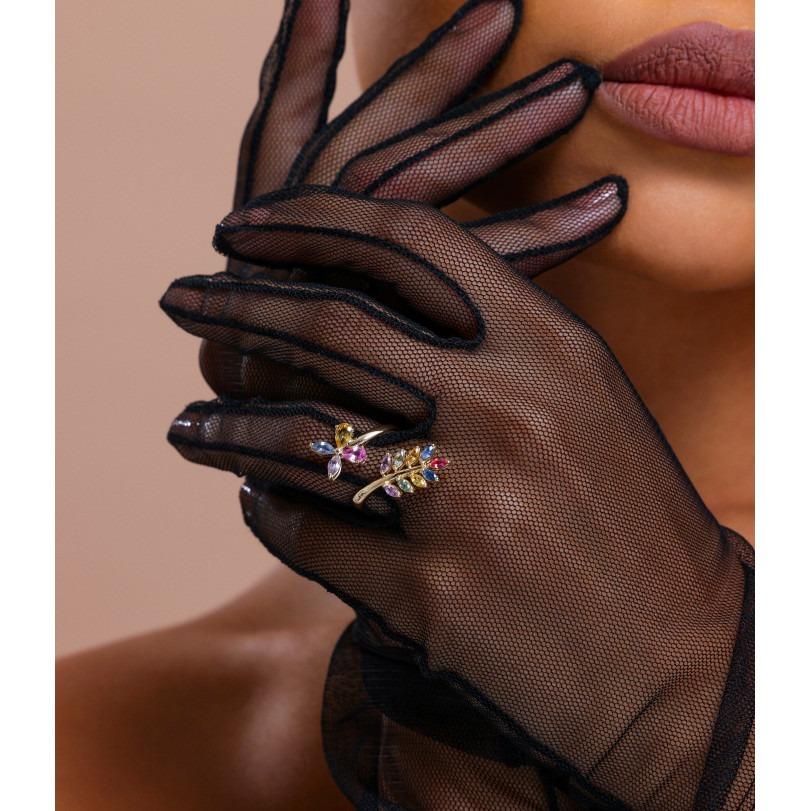 Moderne Bague en saphir arc-en-ciel et diamants 1,90 carat en vente
