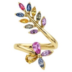 Rainbow Sapphire und Diamant 1,90ct Ring