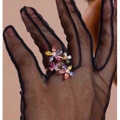 Rainbow Sapphire And Diamond 3.48ct Ring