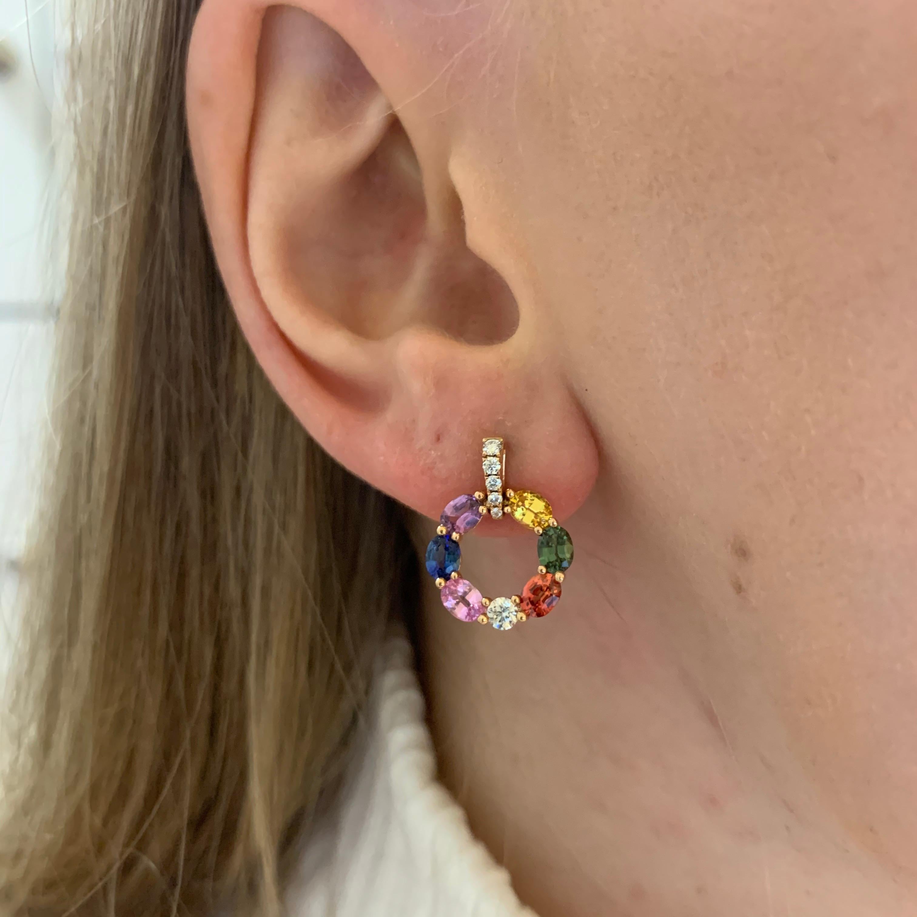 rainbow sapphire earrings