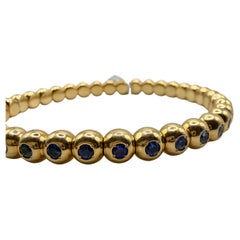 Rainbow Sapphire bracelet 18kt yellow gold MOVABLE fits all sizes