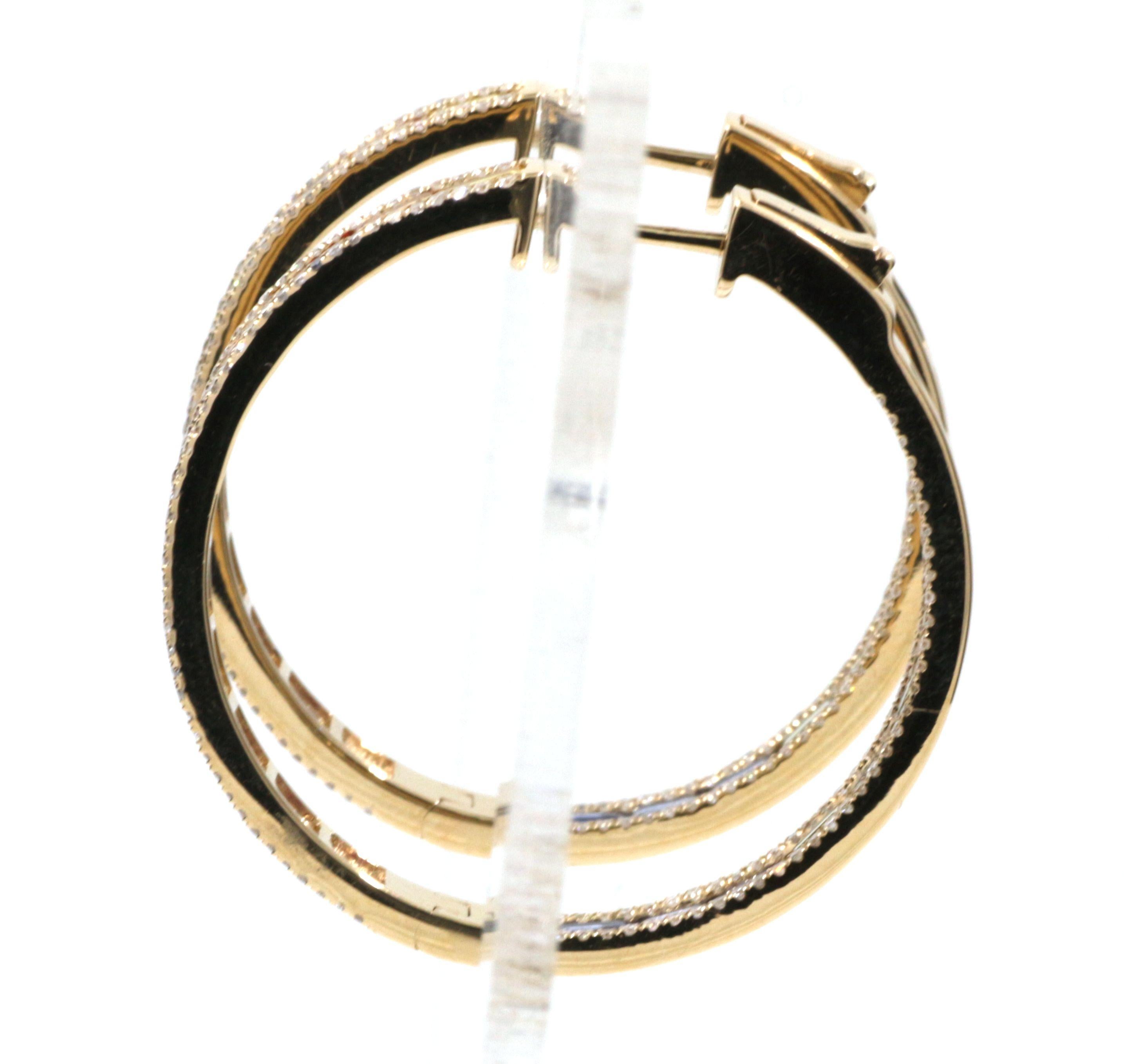 Regenbogen-Saphir-Diamant-Creolen aus 14 Karat Gelbgold 1