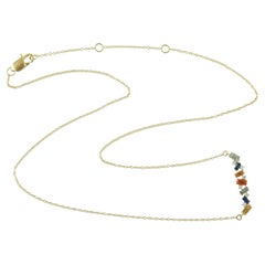 Collana a catena con zaffiro e diamanti Rainbow Diamonds in oro giallo 18 carati
