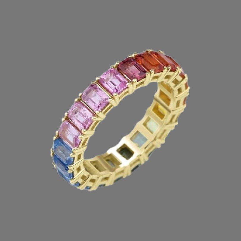 Product Details :

• Made to Order

• Gold Kt: 14kt

• Available Gold Colors: Rose Gold, Yellow Gold, White Gold

• 5.57ct Multicolor Natural Sapphire

• Diamond Color-Clarity: F-G Color VS/SI Clarity

• Comes with Jewelry Certificate

• Ready for