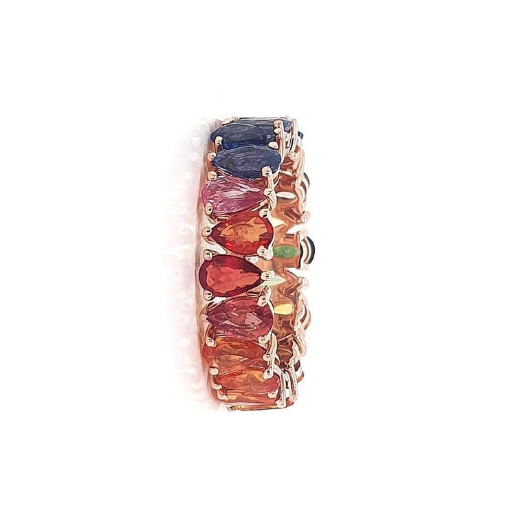 Multi Sapphire Upside Down Ring