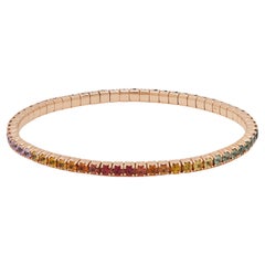 Rainbow Sapphire Stretchy Tennis Bracelet
