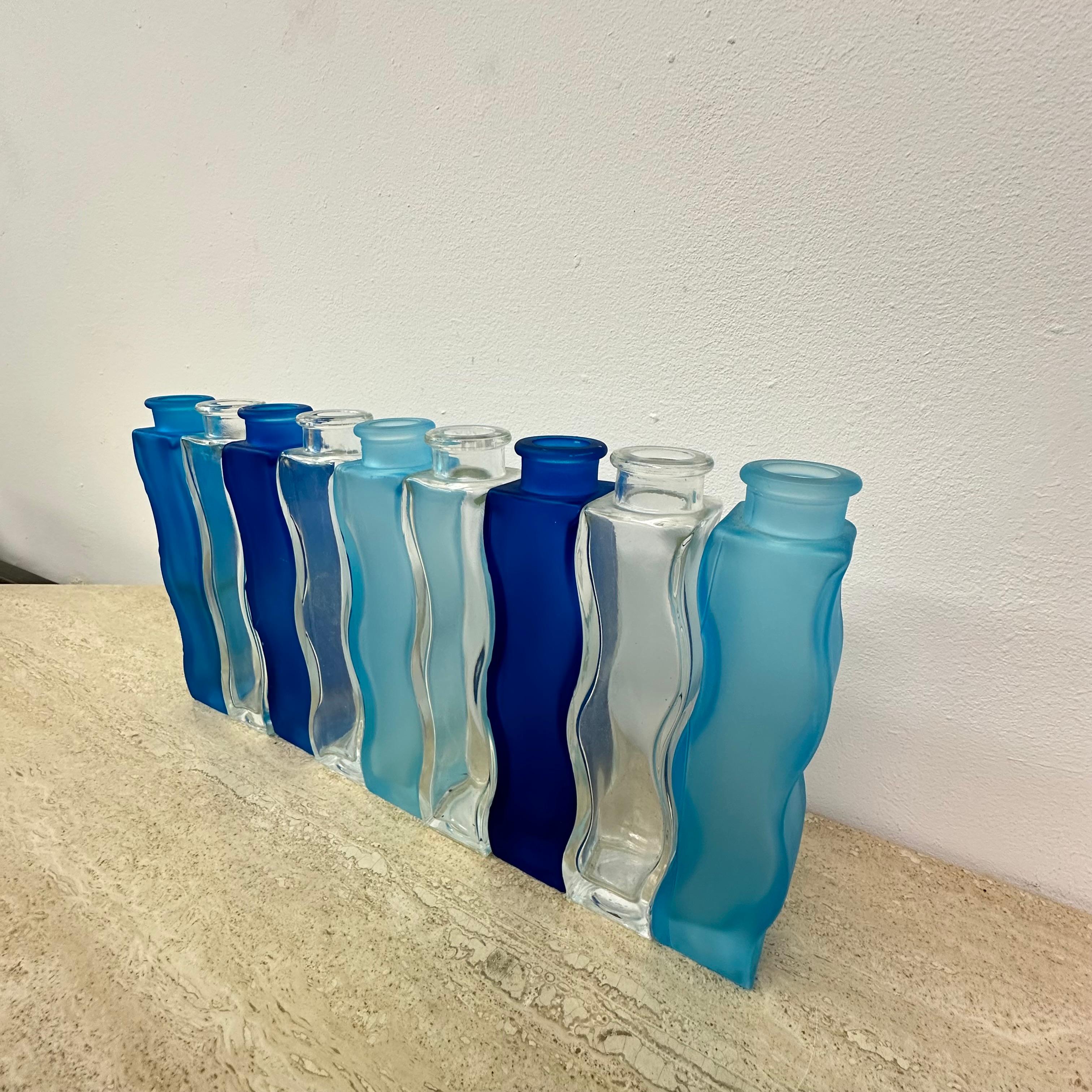 Late 20th Century Rainbow set of 9 Vintage Ikea Wave Squiggle Skämt vases , 1990’s