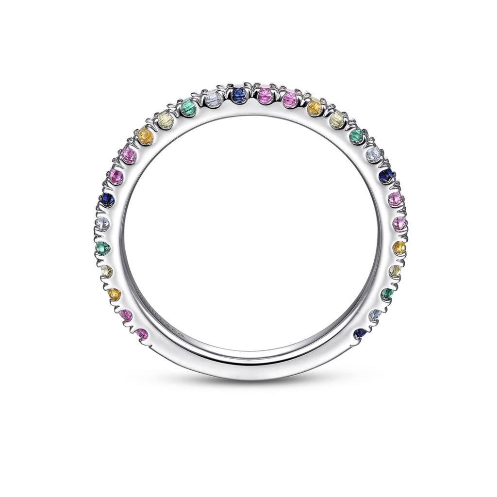 in vendita:  Anello impilabile arcobaleno da 2 mm in oro 14K da 0,50 carati con più gemme LR50889 10