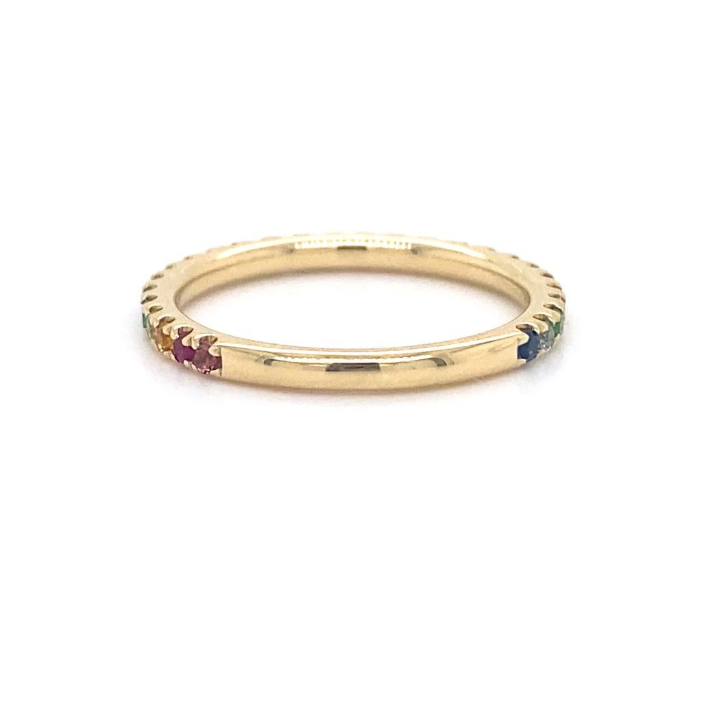 in vendita:  Anello impilabile arcobaleno da 2 mm in oro 14K da 0,50 carati con più gemme LR50889 6