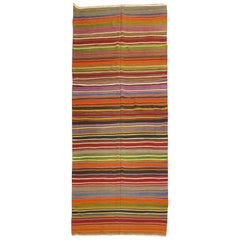 Rainbow Stripe Color Turkish Kilim