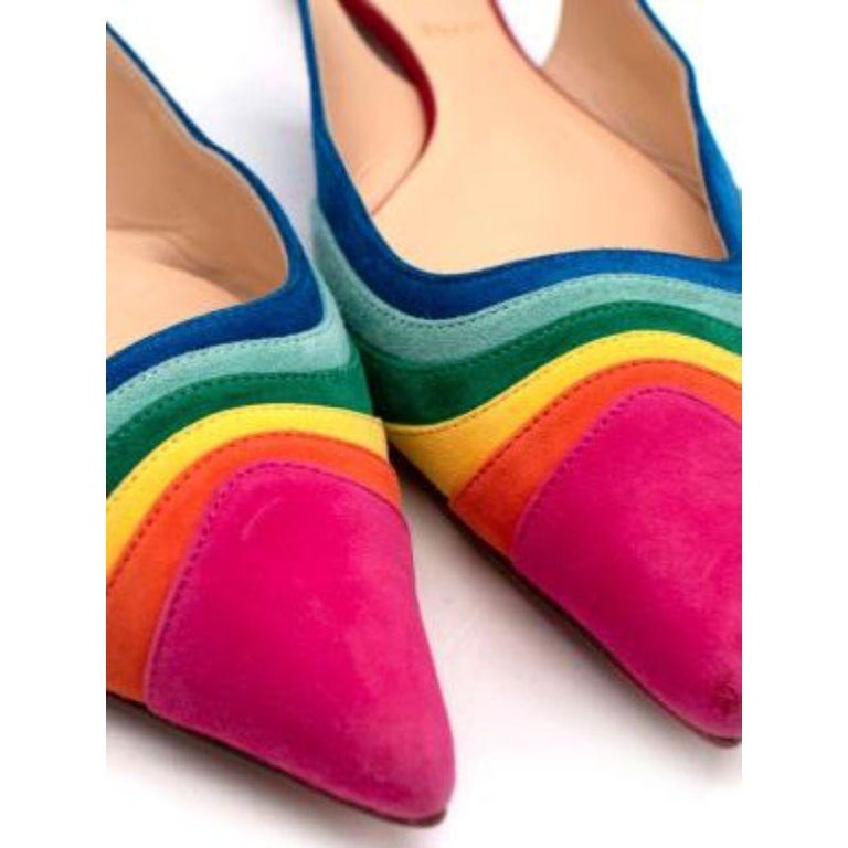 Rainbow Suede Sling Back Flats For Sale at 1stDibs