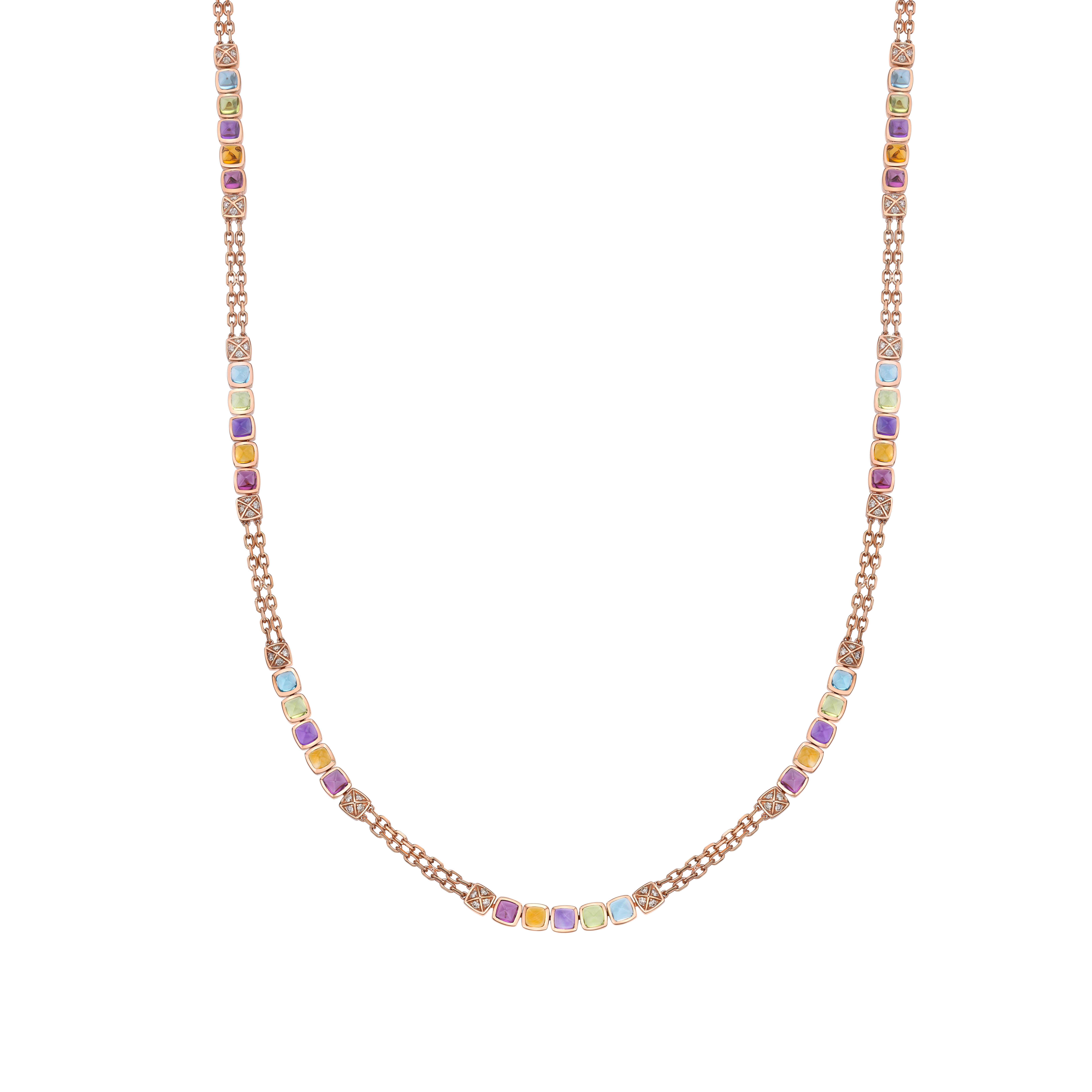 rainbow sapphire tennis necklace