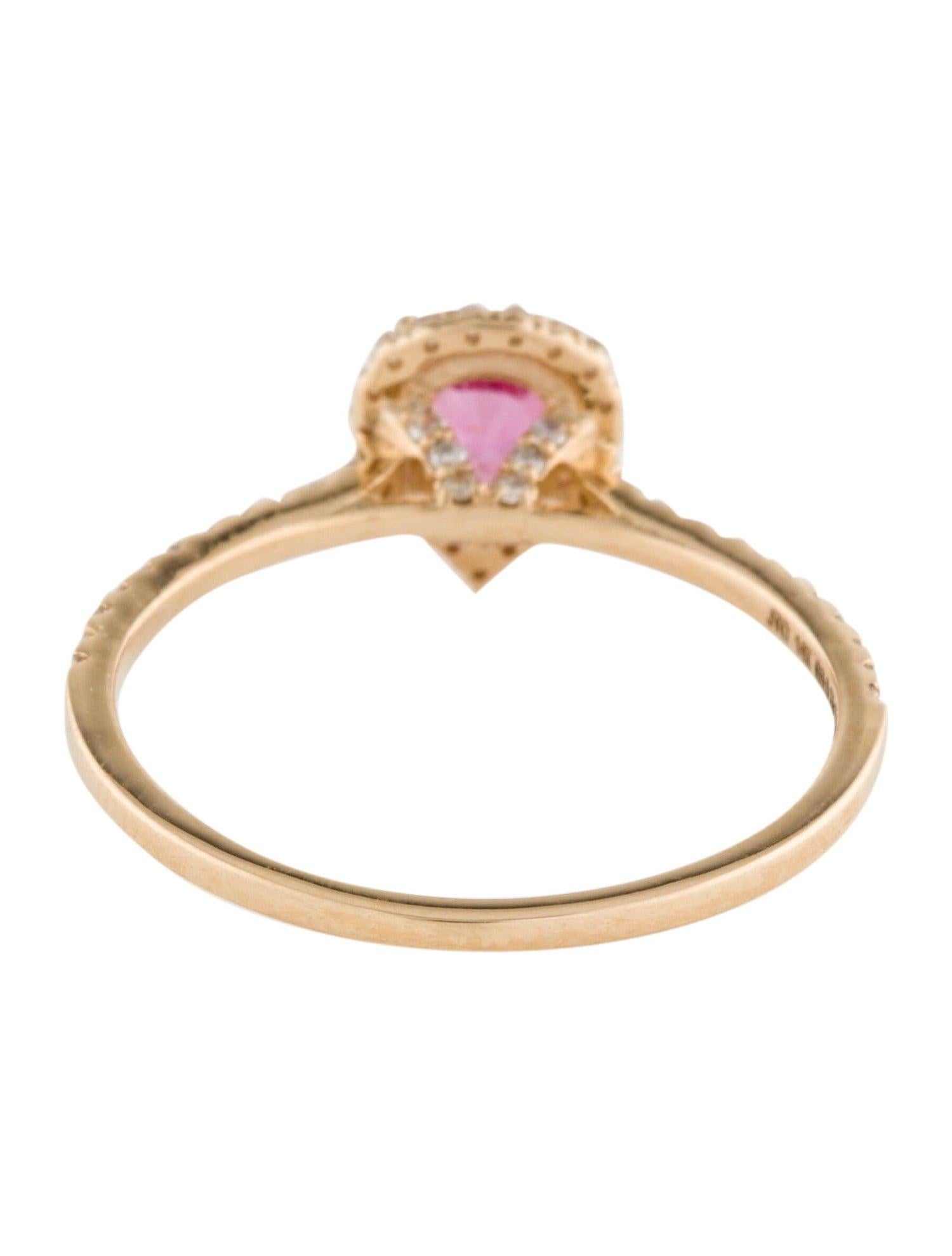 Brilliant Cut Gorgeous 14K Pink Sapphire & Diamond Cocktail Ring - Size 7  Elegant Jewelry For Sale