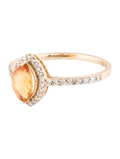Luxurious 14K Sapphire & Diamond Cocktail Ring Size 6.5 - Elegant Jewelry Design
