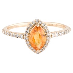 Luxurious 14K Sapphire & Diamond Cocktail Ring Size 6.5 - Elegant Jewelry Design