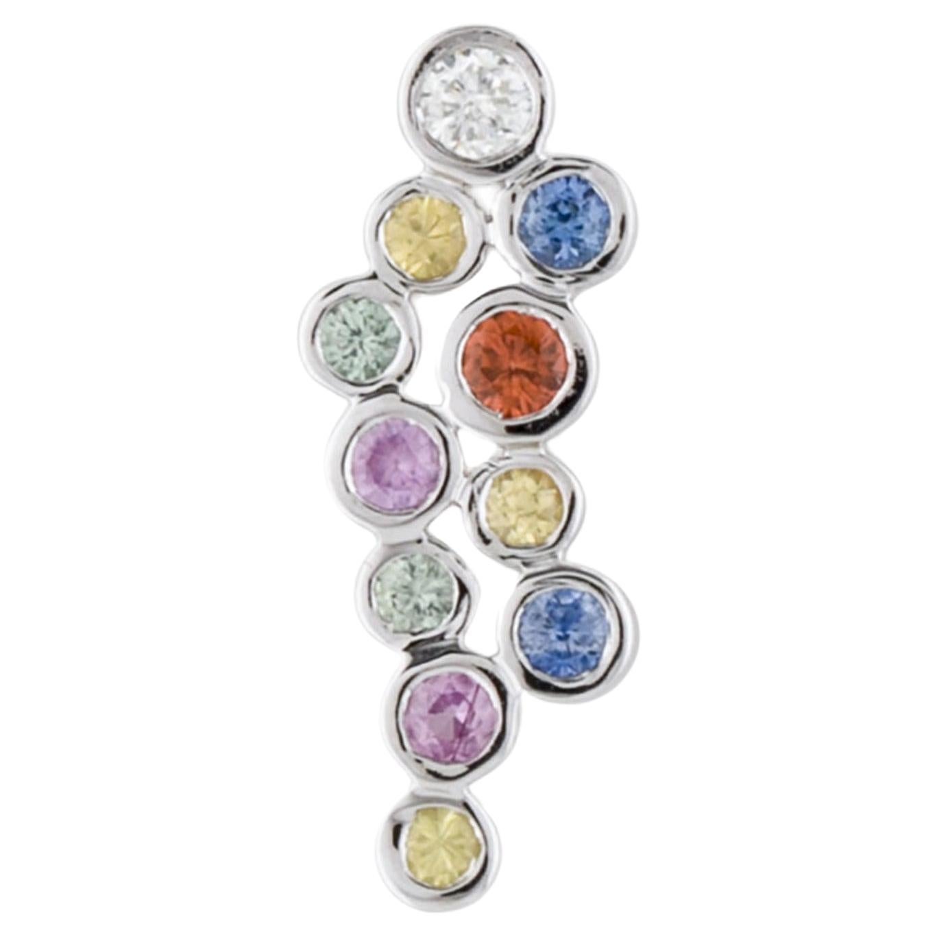 14K Sapphire & Diamond Pendant - Elegant & Timeless Gemstone Statement Piece For Sale