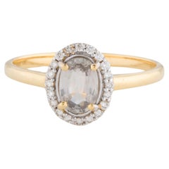 Stunning 14K Sapphire & Diamond Cocktail Ring - Size 7.25 - Timeless Design