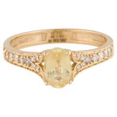 Stunning 14K Sapphire & Diamond Cocktail Ring - Size 6.75 - Luxurious Jewelry