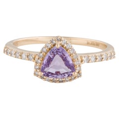 14K Sapphire & Diamond Cocktail Ring - Size 6.75 - Timeless Statement Jewelry