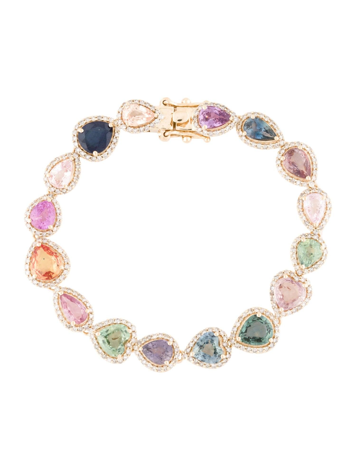 Embrace the vivid hues of the Rainbow Symphony Multi Sapphire Bracelet from Jeweltique. Handcrafted with love and expertise in India, this exquisite piece is a testament to our legacy of quality and craftsmanship spanning over five decades.

The