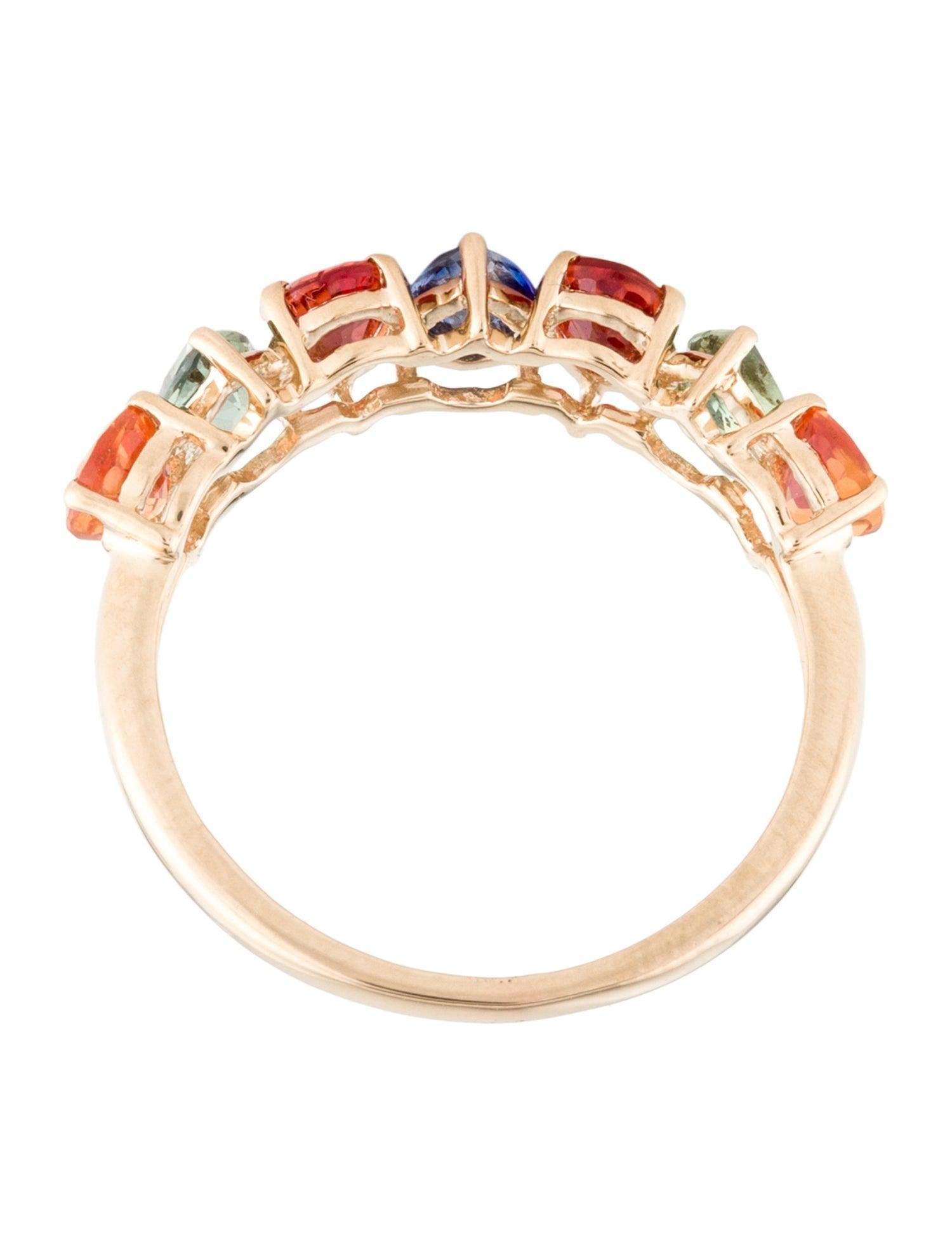 Einzigartiger 14K Multi-Color Saphir-Ring mit Saphir - Größe 8 - Atemberaubender Edelsteinschmuck im Zustand „Neu“ im Angebot in Holtsville, NY